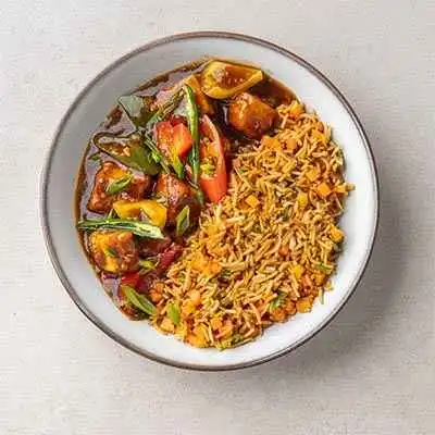 Mixed Vegetable Chilli With Carrot Fried Rice